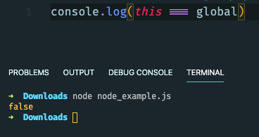 Code inside of the Node module